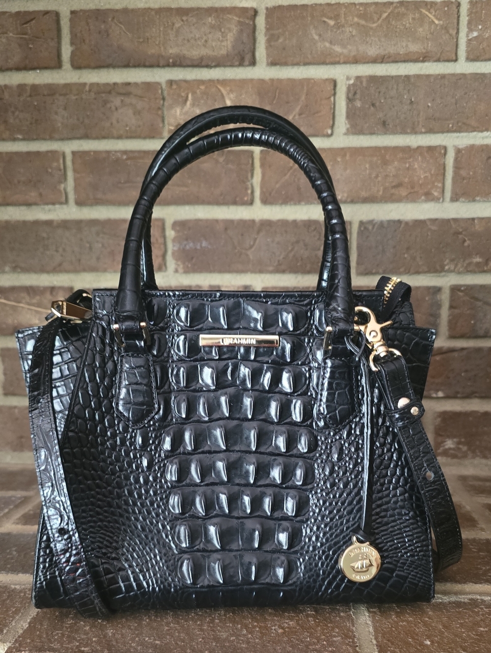 BRAHMIN Priscilla Satchel Black